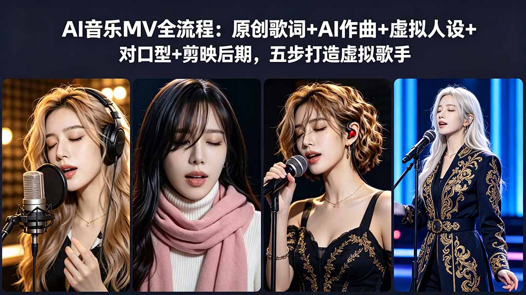 AI音乐MV全流程：原创歌词+AI作曲+虚拟人设+对口型+剪映后期，五步打造虚拟歌手-超级会员网