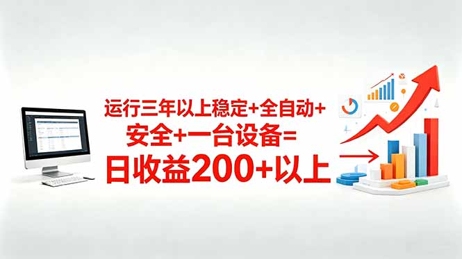三年以上稳定+全自动+安全+一台设备=日收益200+-超级会员网