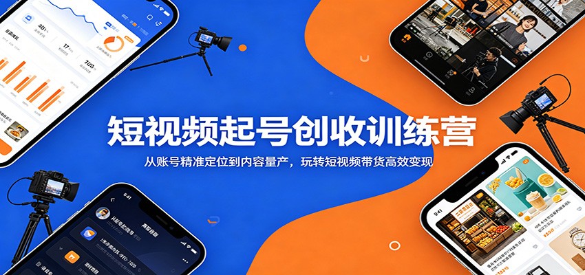 短视频起号创收训练营：从账号精准定位到内容量产，玩转短视频带货高效变现-超级会员网