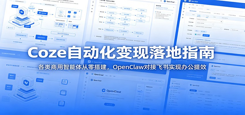Coze自动化变现落地指南：各类商用智能体从零搭建，OpenClaw对接飞书实现办公提效-超级会员网