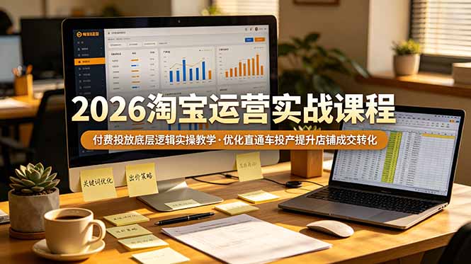 2026 淘宝运营实战课程，付费投放底层逻辑实操教学，优化直通车投产提升店铺成交转化-超级会员网