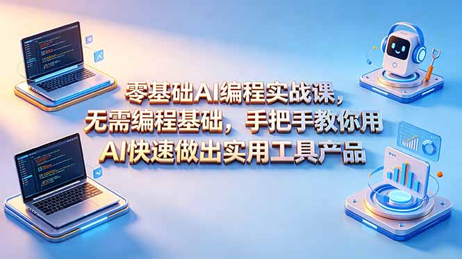 零基础AI编程实战课-更新，无需编程基础，手把手教你用AI快速做出实用工具产品-超级会员网