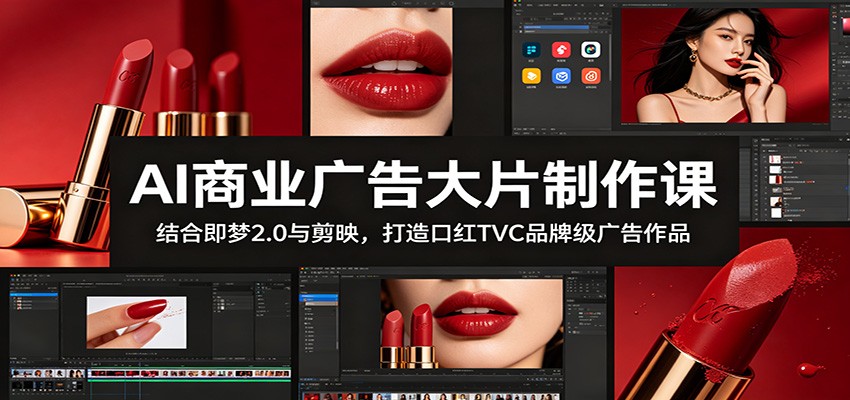 AI商业广告大片制作课：结合即梦2.0与剪映，打造口红TVC品牌级广告作品-超级会员网