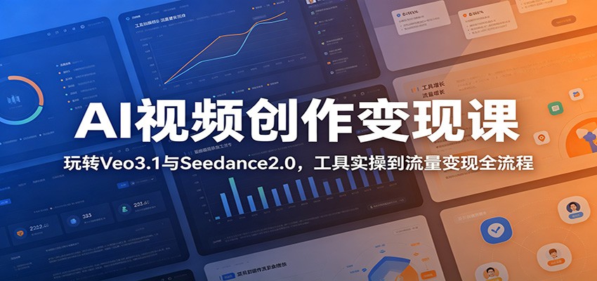 AI视频创作变现课：玩转Veo3.1与Seedance2.0，工具实操到流量变现全流程-超级会员网