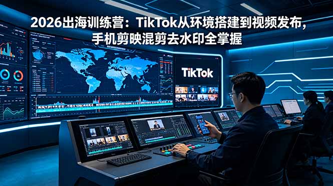 2026出海训练营：TikTok从环境搭建到视频发布，手机剪映混剪去水印全掌握-超级会员网