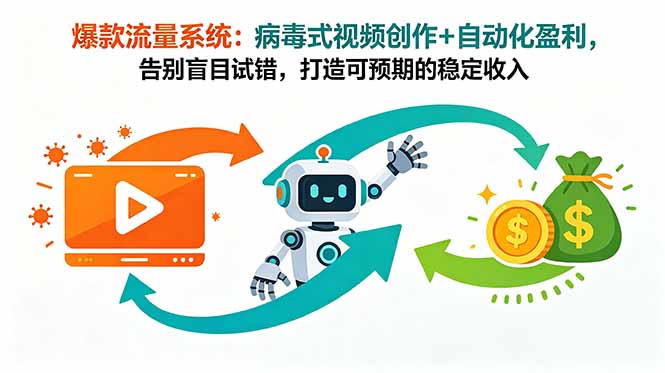 爆款流量系统：病毒式视频创作+自动化盈利，告别盲目试错，打造可预期的稳定收入-超级会员网