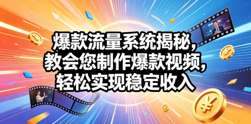 爆款流量系统揭秘，教会您制作爆款视频，轻松实现稳定收入【原创双语字幕】-超级会员网