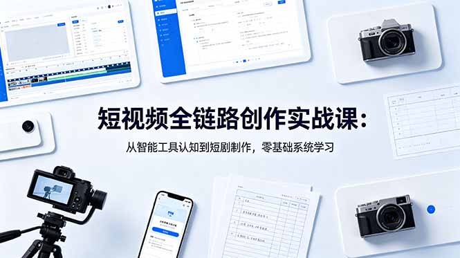 短视频全链路创作实战课：从智能工具认知到短剧制作，零基础系统学习-超级会员网