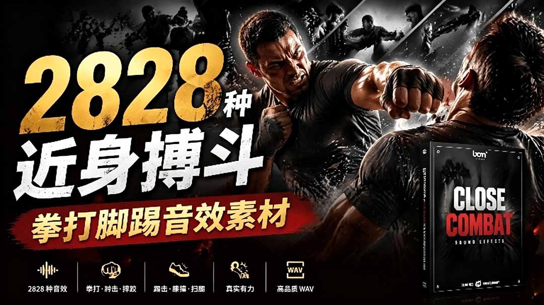 宝藏级别音效！2828种近身搏斗拳打脚踢音效素材，全部中文分类，免解压使用  Close Combat-超级会员网