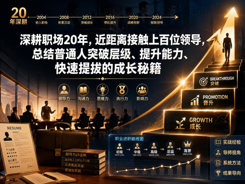 付费文章：深耕职场20年，近距离接触上百位领导，总结普通人突破层级、提升能力、快速提拔的成长秘籍(全网独家干货)-超级会员网
