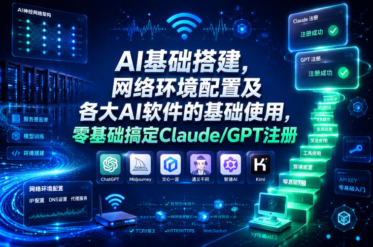 AI基础搭建，网络环境配置及各大AI软件的基础使用，零基础搞定Claude/GPT注册-超级会员网