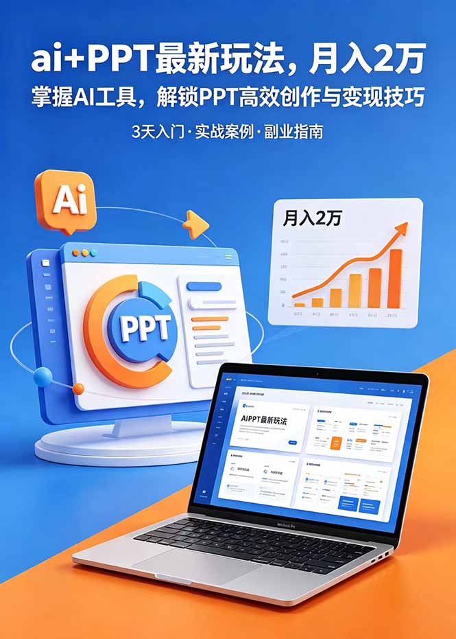 ai+PPT最新玩法，月入2万掌握AI工具，解锁PPT高效创作与变现技巧3天入门，实战案例·副业指南-超级会员网