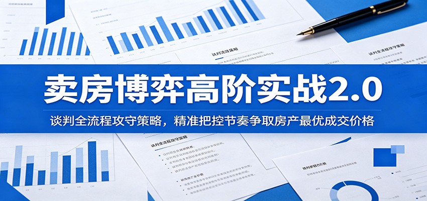 卖房博弈高阶实战2.0：谈判全流程攻守策略，精准把控节奏争取房产最优成交价格-超级会员网