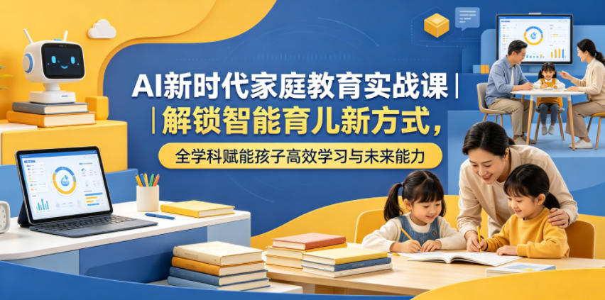 AI新时代家庭教育实战课｜解锁智能育儿新方式，全学科赋能孩子高效学习与未来能力-超级会员网