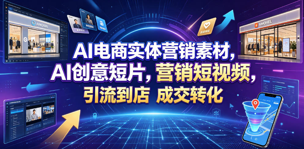 AI电商实体营销素材，AI创意短片，高效打造营销短视频，轻松引流到店，稳定提升门店客流与成交转化-超级会员网