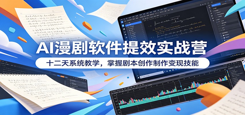 AI漫剧软件提效实战营：十二天系统教学，掌握剧本创作制作变现技能-超级会员网