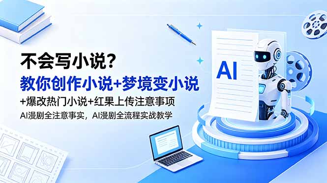 不会写小说？教你创作小说+梦境变小说+爆改热门小说+红果上传注意事项，AI漫剧全流程实战教学-超级会员网