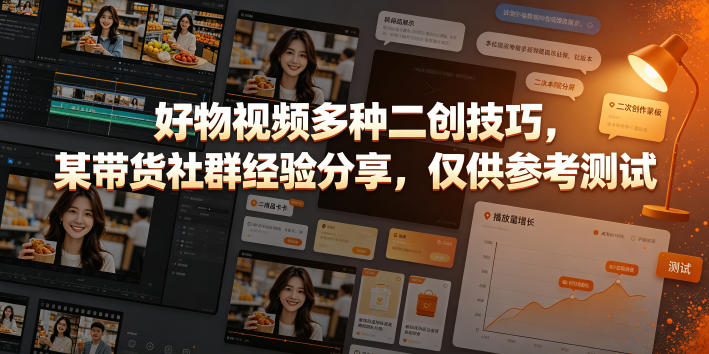 好物视频多种二创技巧，某带货社群经验分享，仅供参考测试-超级会员网
