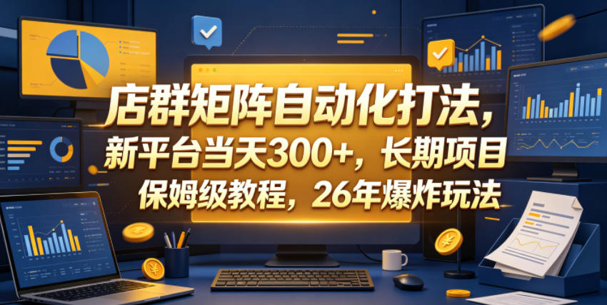 店群矩阵自动化打法，新平台当天300+，长期项目，保姆级教程，26年爆炸玩法【揭秘】-超级会员网