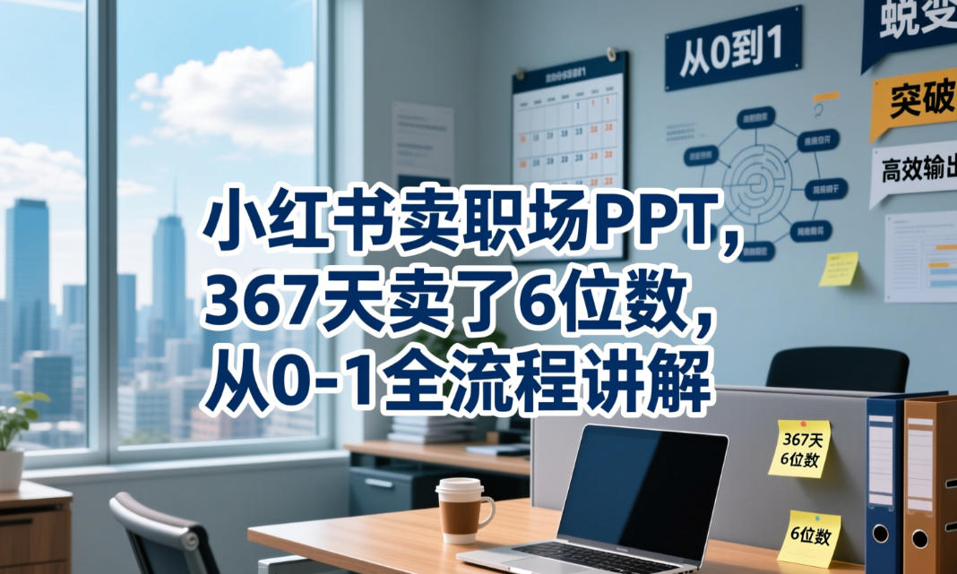 小红书卖职场PPT，367天卖了6位数，从0-1全流程讲解-超级会员网