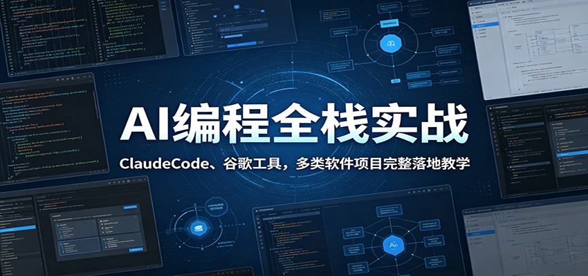 AI编程全栈实战：ClaudeCode、谷歌工具，多类软件项目完整落地教学-超级会员网