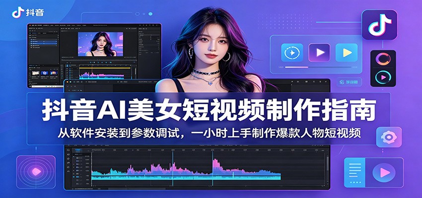 抖音AI美女短视频制作指南：从软件安装到参数调试，一小时上手制作爆款人物短视频-超级会员网