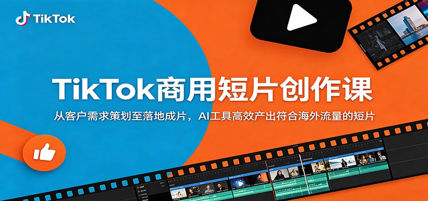 TikTok商用短片创作课：从客户需求策划至落地成片，AI工具高效产出符合海外流量的短片-超级会员网