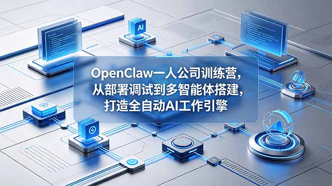 OpenClaw 一人公司训练营，从部署调试到多智能体搭建，打造全自动 AI 工作引擎-超级会员网