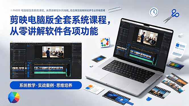 剪映电脑版全套系统课程，从零讲解软件各项功能，结合海量实战案例培养专业剪辑思维-超级会员网