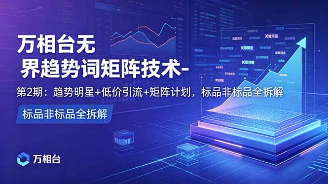 万相台无界趋势词矩阵技术-第2期：趋势明星+低价引流+矩阵计划，标品非标品全拆解-超级会员网