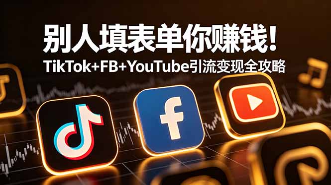 别人填表单你赚钱！TikTok+FB+YouTube 引流变现全攻略【原创双语字幕】-超级会员网