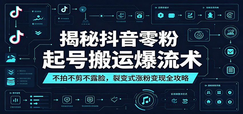 揭秘抖音零粉起号搬运爆流术：不拍不剪不露脸，裂变式涨粉变现全攻略-超级会员网