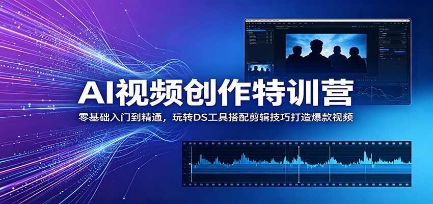 AI视频创作特训营：零基础入门到精通，玩转DS工具搭配剪辑技巧打造爆款视频-超级会员网