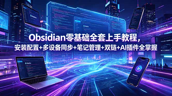 Obsidian零基础全套上手教程，安装配置+多设备同步+笔记管理+双链+AI插件全掌握-超级会员网