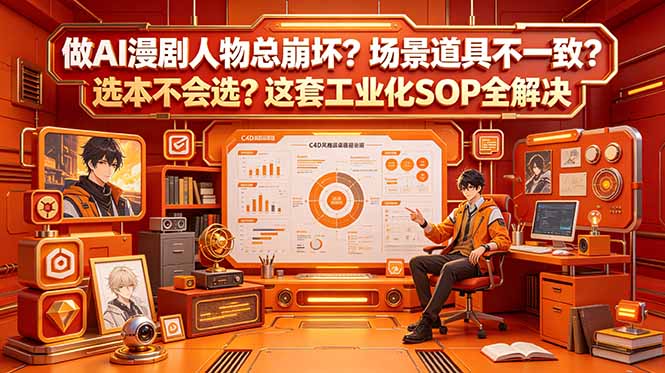 做AI漫剧人物总崩坏？场景道具不一致？选本不会选？这套工业化SOP全解决 (更新-超级会员网