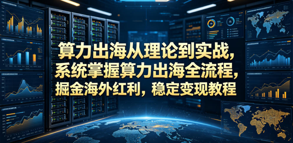 算力出海从理论到实战，系统掌握算力出海全流程，掘金海外红利，稳定变现教程-超级会员网