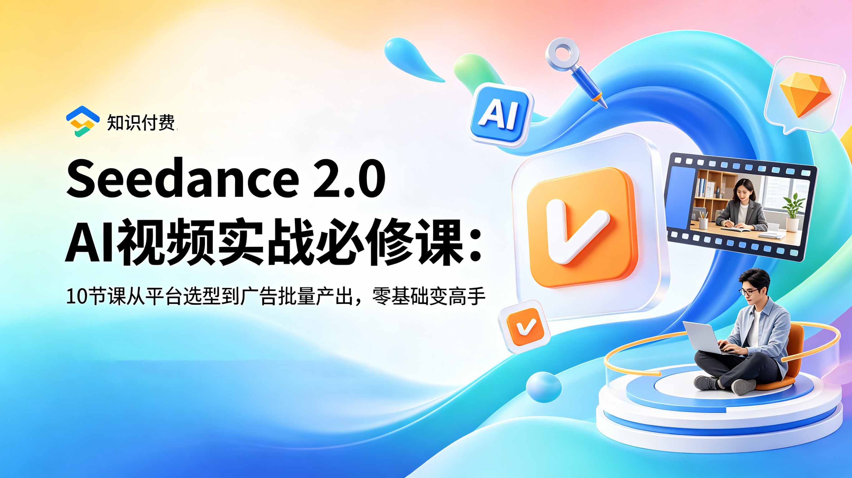 Seedance 2.0 AI视频实战必修课：10节课从平台选型到广告批量产出，零基础变高手-超级会员网