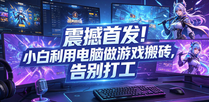 震撼首发！小白利用电脑做游戏搬砖，告别打工【揭秘】-超级会员网