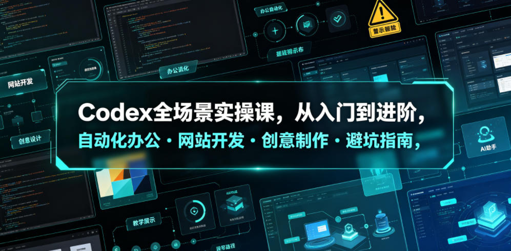 Codex全场景实操课，从入门到进阶，自动化办公・网站开发・创意制作・避坑指南，全流程教学-超级会员网