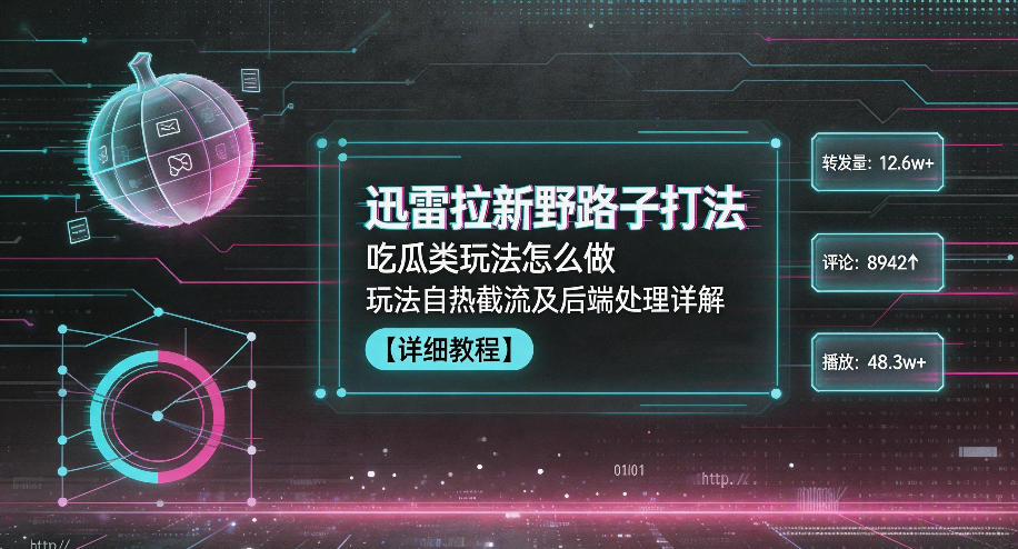 迅雷拉新野路子打法，吃瓜类玩法怎么做，玩法自热截流及后端处理详解-超级会员网