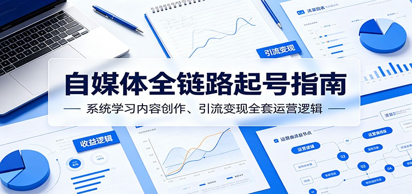 自媒体全链路起号指南：系统学习内容创作、引流变现全套运营逻辑-超级会员网