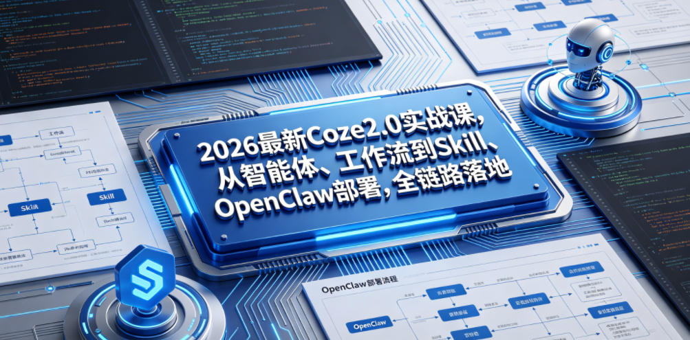 2026最新Coze2.0实战课，从智能体、工作流到Skill、OpenClaw部署，全链路落地-超级会员网