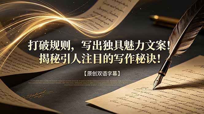 打破规则，写出独具魅力文案！揭秘引人注目的写作秘诀！【原创双语字幕】-超级会员网