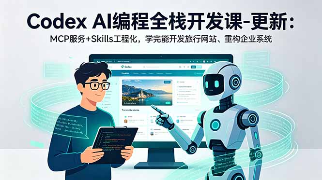 Codex AI编程全栈开发课-更新：MCP服务+Skills工程化，学完能开发旅行网站、重构企业系统-超级会员网