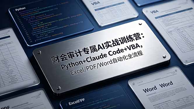 财会审计专属 AI实战训练营：Python+Claude Code+VBA，Excel/PDF/Word自动化全流程-超级会员网