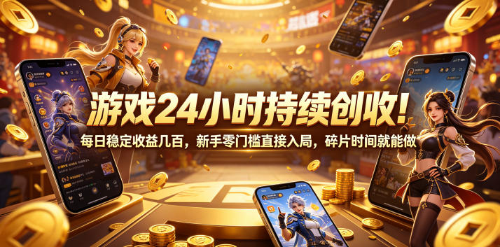 游戏24小时持续创收！每日稳定收益几百，新手零门槛直接入局，碎片时间就能做【揭秘】-超级会员网