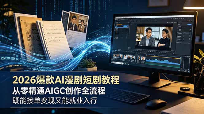 2026 爆款 AI 漫剧短剧教程 从零精通 AIGC 创作全流程 既能接单变现又能就业入行-超级会员网