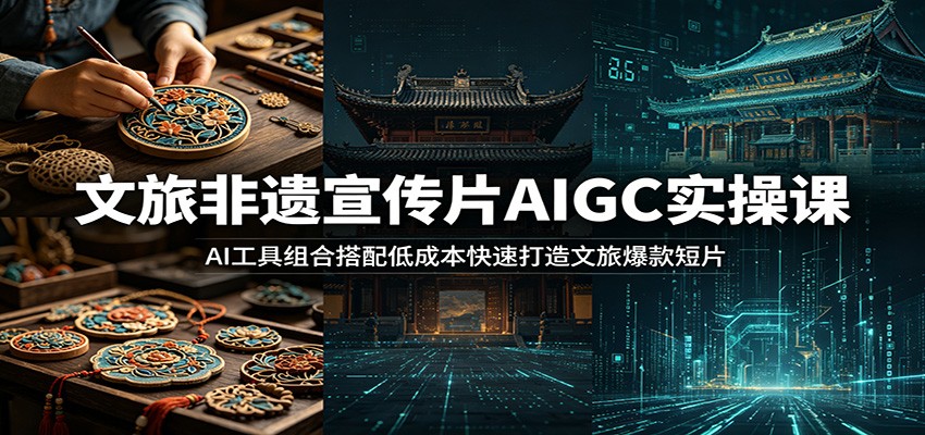 文旅非遗宣传片AIGC实操课：AI工具组合搭配低成本快速打造文旅爆款短片-超级会员网