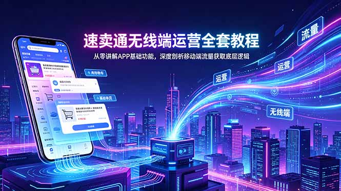 速卖通无线端运营全套教程，从零讲解APP基础功能，深度剖析移动端流量获取底层逻辑-超级会员网