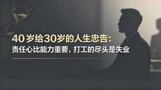 付费文章：40岁给30岁的人生忠告：责任心比能力重要，打工的尽头是失业-超级会员网